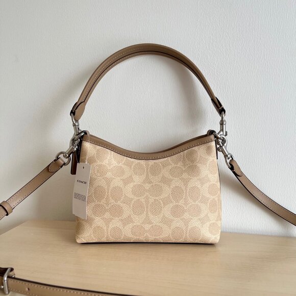 Coach Logo-Lettering Canvas Shoulder Bag - Picture 2 of 9